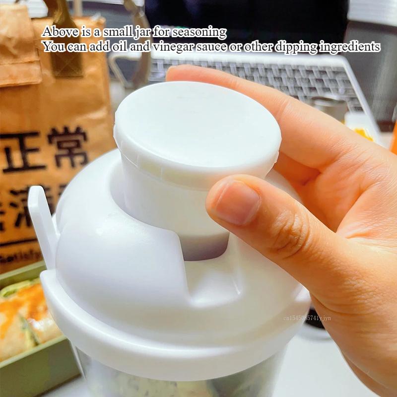 1L Portable Salad Cup with Fork Kids Breakfast Salad Bow Bento Box Yogurt Oatmeal Cereal Milk Cup Dispenser for Picnics