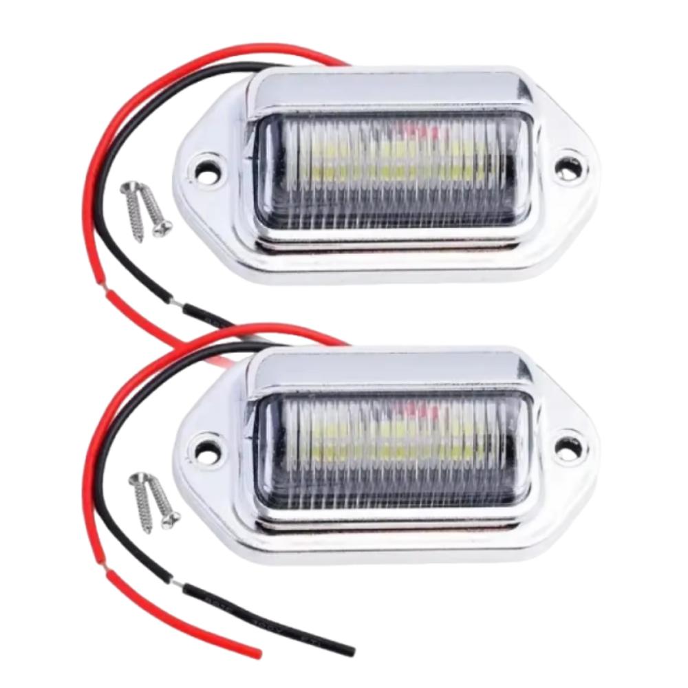 2Pcs 12V-24V LED License Plate Light Waterproof Side Lamp Step Bulbs Tail Lamp Van Installation
