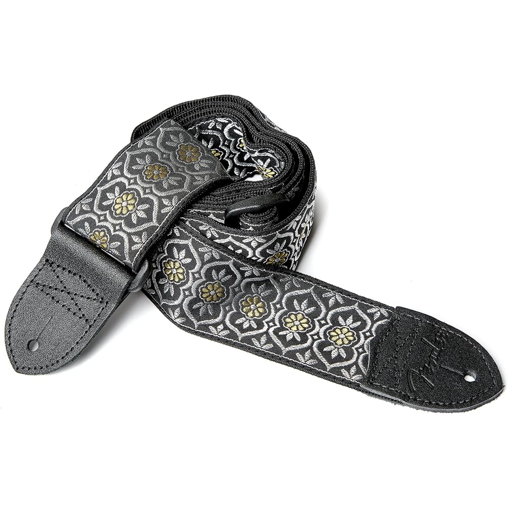 Fender Fender Fender Strap 2" Nylon Jacquard Silver/Gold Batam