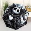1 Automatisches Öffnen Jack Skellington, Albtraum vor Weihnachten Thema Bunter 8-Rippen Tragbarer Regenschirm für Männer und Frauen, Ein Kompakter Pendlerbegleiter