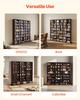 Media Storage Cabinet, 8-Tier DVD Shelf Organizer, 142 X 22 X 130 Cm Multimedia Storage Organizer for CDs, DVDs, Books & Games, CD Shelf for Living