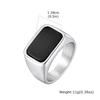 Herren Edelstahl Quadratischer Stein Ring, Minimalistischer Wasserdichter Stempelring Fingerringe, Punk Schmuck Geschenk