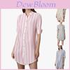 Cotton Linen Striped Long Sleeve Shirt With Pockets For Casual Work Wear