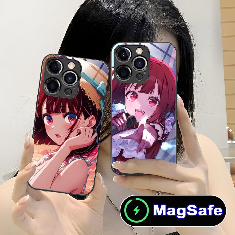 Oshinoko Arima Kana Phone Case for iPhone 17 16 15 14 13 12 11 Air Pro Max Plus Mini MagSafe Glass Colorful Cover Pretty Cover