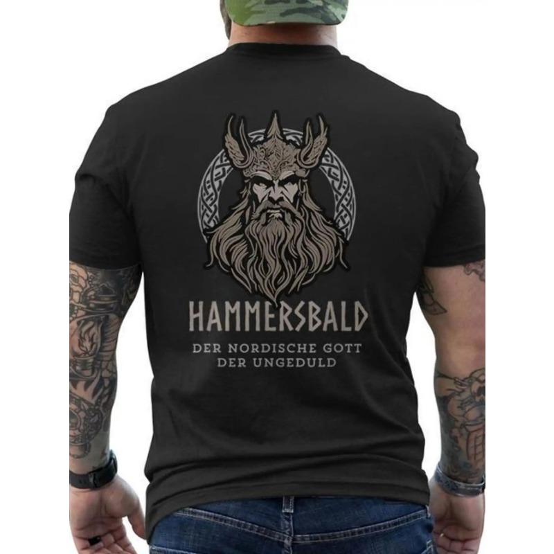 

Hammersbald God of Impatience Men S Graphic T-Shirt Soft Crew Neck Tee with Warrior Design All-Season Comfort Fit S