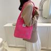 2025 spring new tote extra large bag versatile fashion letter shoulder handbag bag trendy retro solid color hand carry