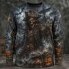Halloween Men's Pumpkin Haunted Pirate Ship Zombies Pirate T Shirt Long Sleeve T Shirt 3D Print Crew T Shirts