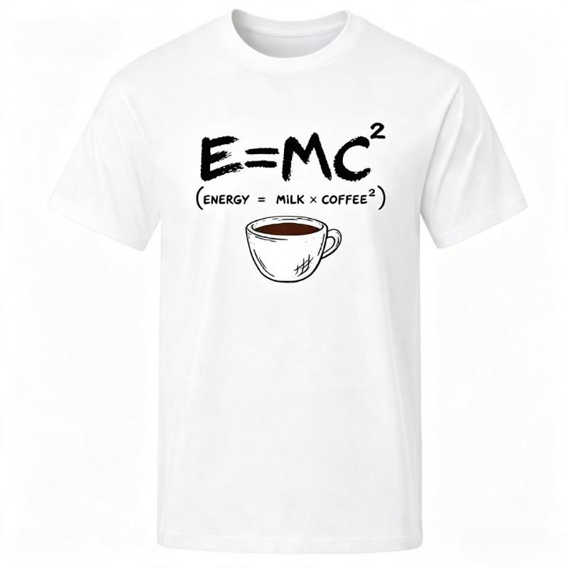 Energy Milk Coffee Print Summer Unisex Tshirt Blend Casual Funny Cool Loose Oneck Tops For Unisex Short Sleeve Male Tees Streetwear