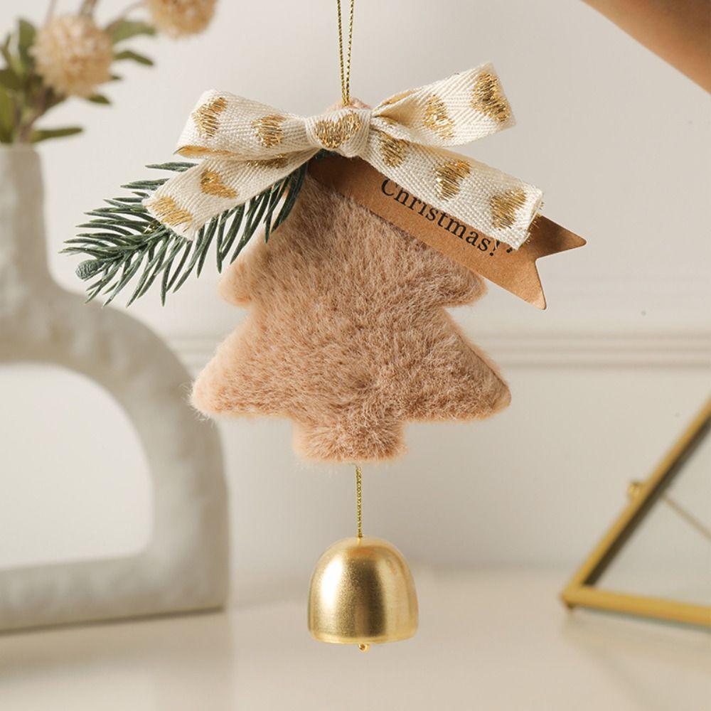 Soft Handmade Christmas Tree Pendant Christmas Tree Bell Wall Hanging Party Fireplace Stair Decor