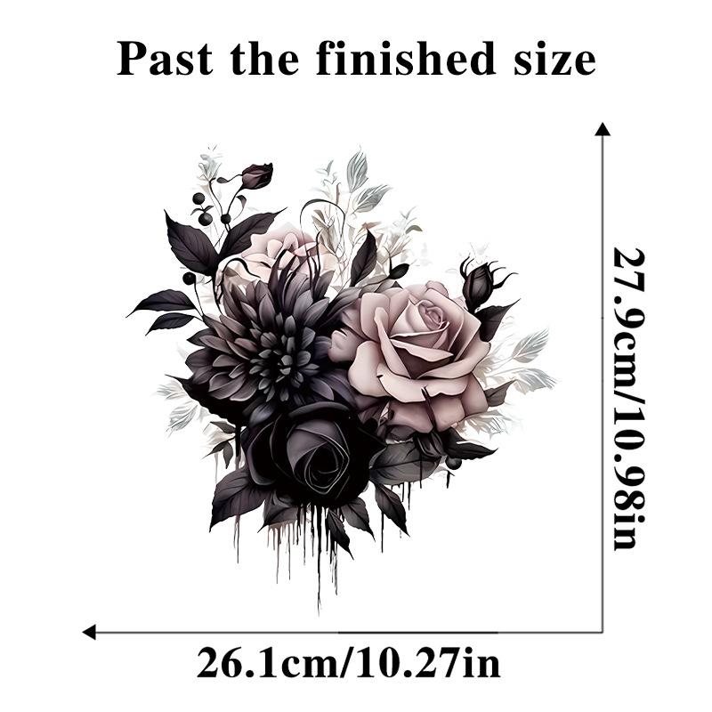 

Темно-фіолетові квіткові наклейки на стіну. Креативна прикраса ванної кімнати. Водонепроникна наклейка на кришку унітазу. 30x30cm