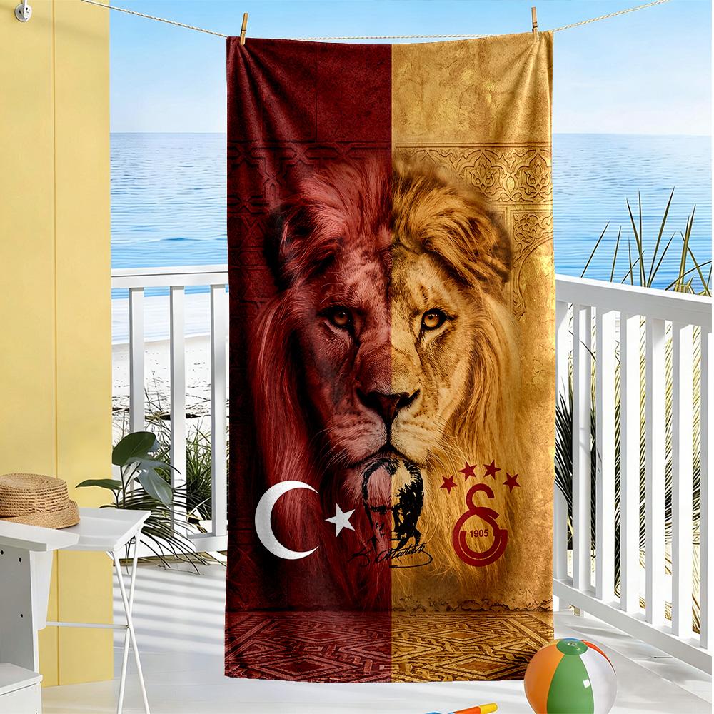 Galatasaray Beach Towel Super Soft Microfiber Quickdry Fabric Comfortable Lightweight