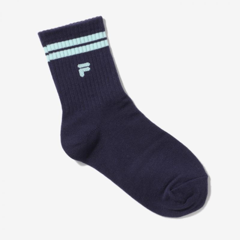 [Fila Kids] Kids F Logo Long Socks  Fk3sce5350x Nay  q0zFk3sce5350xNay