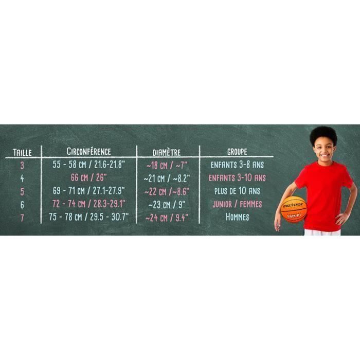 Ballon de Basket - Meteor - Layup 4 - Enfants 3-10 ans - Intérieur/Extérieur - Antidérapant