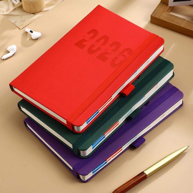 High-Quality 2026 Planner Notebook Daily Weekly Monthly Calendar Planner A5 Size With Faux Leather Cover For Business Student