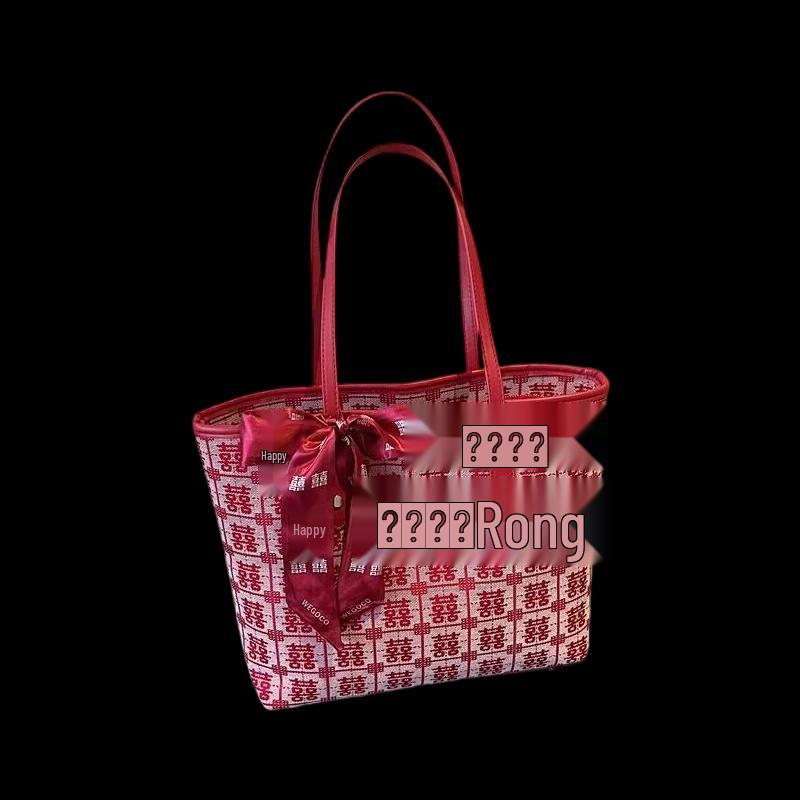 

OGAR Новая китайская сумка-тоут на плечо из холста «Двойное счастье» Large Shoulder Bag