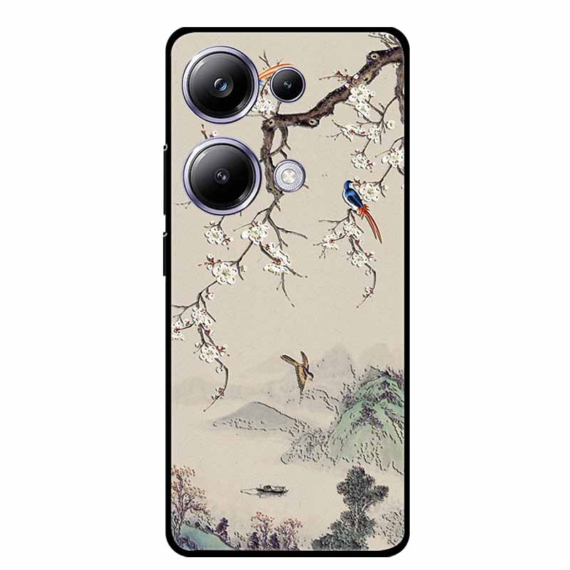 3D Emboss Case For Xiaomi Poco M6 Pro Phone Case Flower Silicone Soft Back Cover For Xiaomi Poco M6 Pro Case PocoM6 M 6 Pro Capa