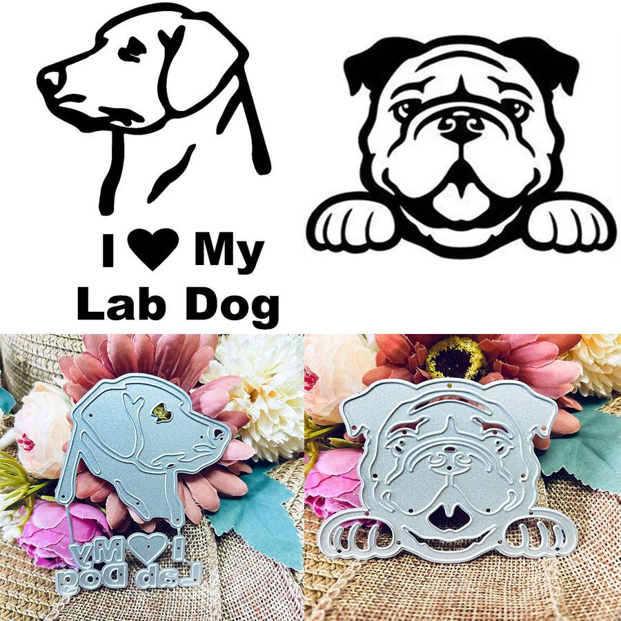 2pcs Dogs Metal Cutting Dies Stencils for DIY Scrapbooking Dies Paper Album Cards Embossing Dies Cut Craft Dies