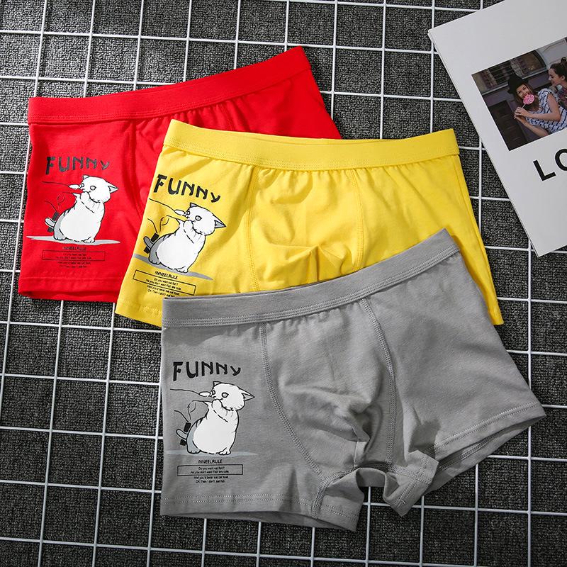 Men's Comfortable Cotton Crocodile Cartoon Print Boxer Briefs