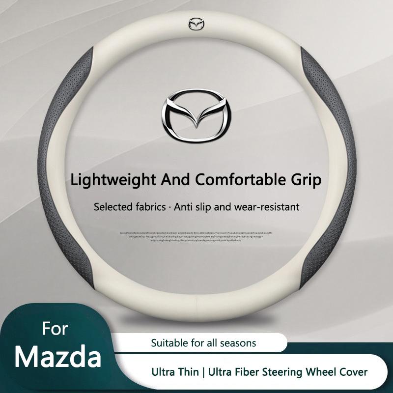 

2025 Hot Leather Car non-slip absorbent breathable Steering Wheel Cover For Mazda 2 3 6 8 RX8 MX3 CX4 CX-5 CX-7 CX-9 MX5 CX30 Ac