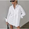 2026 New Spring Summer Women's Fashion Loose Cotton White Shirt Temperament Commuting Youthful Women Clothes Women Simple Blouses Top