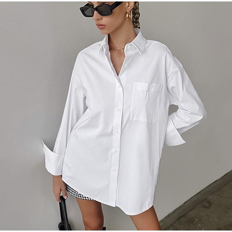 2026 New Spring Summer Women's Fashion Loose Cotton White Shirt Temperament Commuting Youthful Women Clothes Women Simple Blouses Top