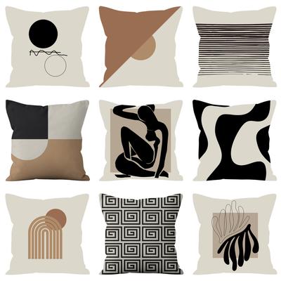 Nordische Geometrische Braune Kissenhülle Wohnzimmer Sofa Schlafzimmer Kissen Yang Tao Erker Büro Kissen