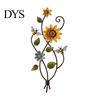 Weather Resistant Wall Ornament Metal Sunflower Bee Art, Rustic Flower Vine Hanging, Patio Fence Yard Decoration Indoor Outdoor Garden Decorative