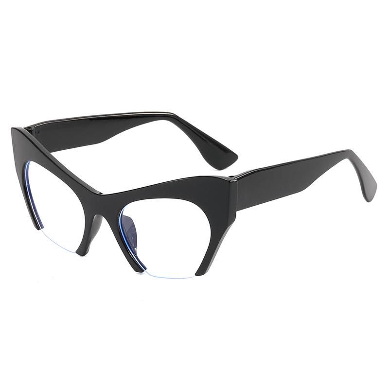 Trendy Cat Eye Anti-Blue Light Irregular Eyeglasses: European & American Fashion Style