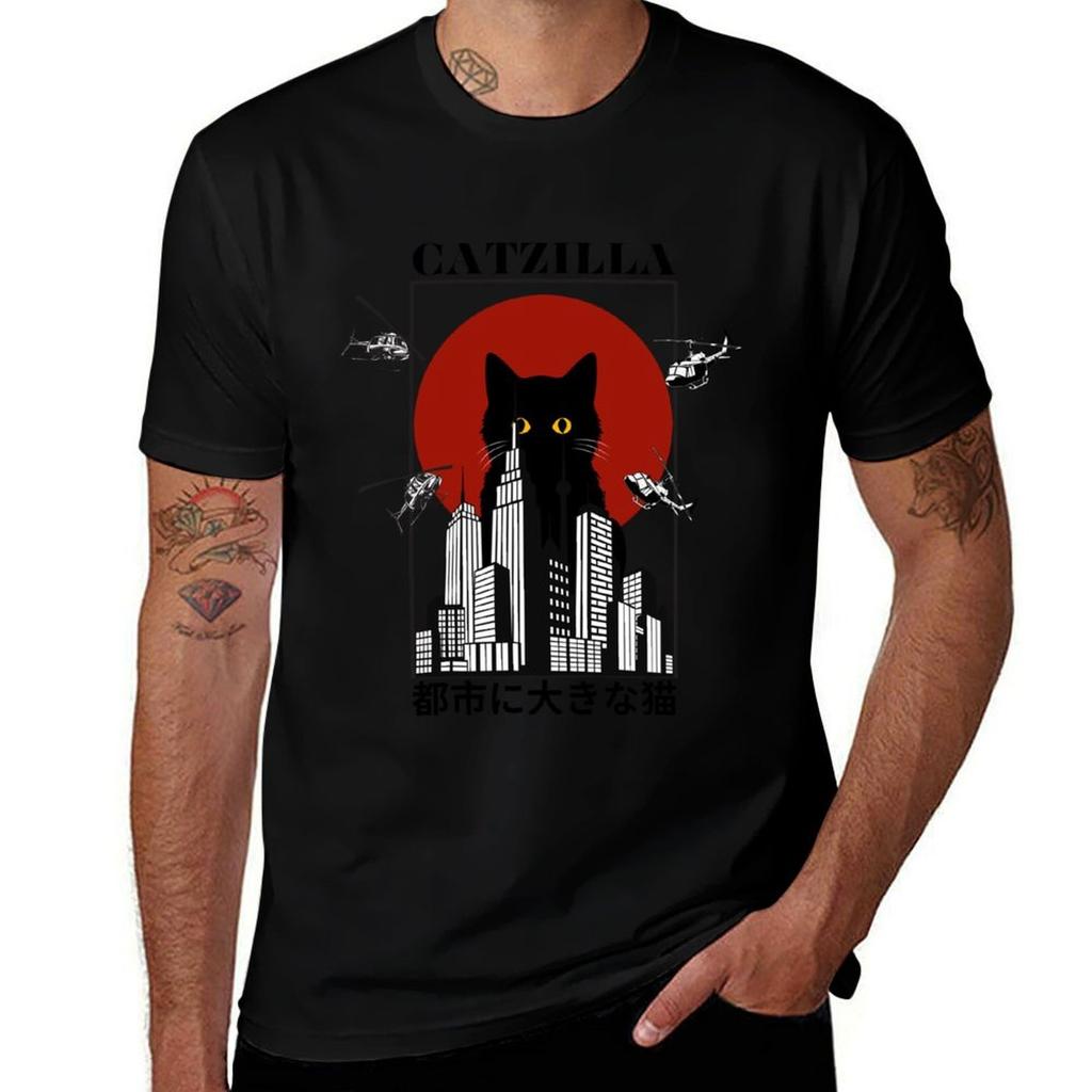 Monster cat TShirt Comfortable Basic Crew Neck Tee