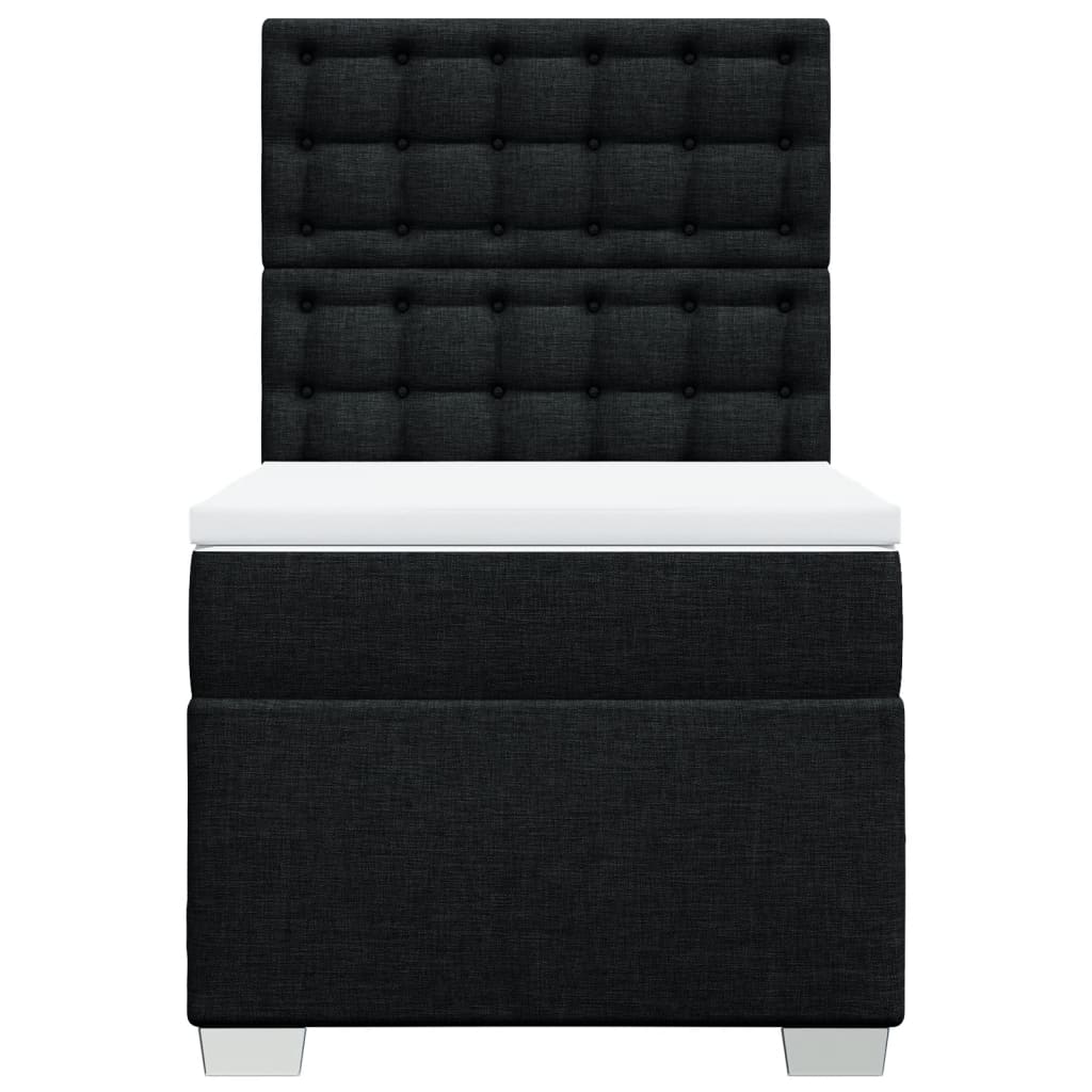 Vidaxl Continental Bed with Mattress, Black, Fabric 90X190 Cm