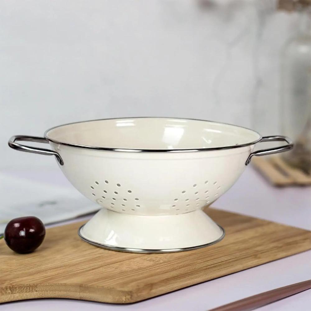 

Rust-proof Fruit Drain Basket Carbon Steel Vegetable Strainer Countertop