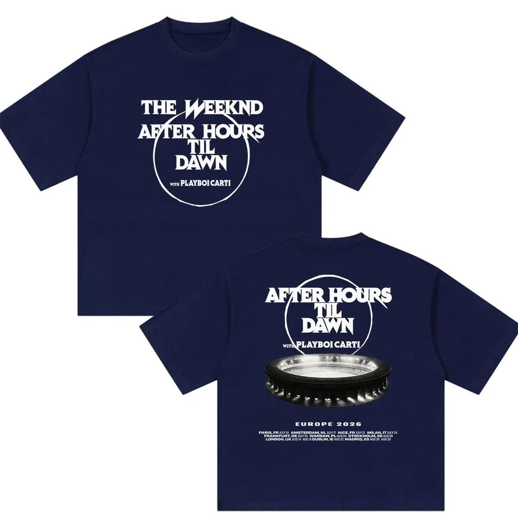 Hip Hop Fashion Cotton Short Sleeve TShirt The Weeknd After Hour Til Dawn Tour T Shirts Vintage ONeck Clothing Tees YK