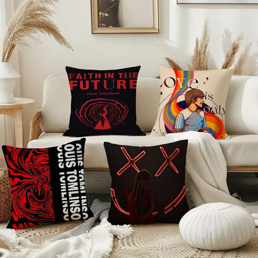 L-Louis Hot Singer Tomlinsons Pillow Case Square Double-Sided Printing Short Plush Sofa Cushion Cover Bedroom Bedside Pillow