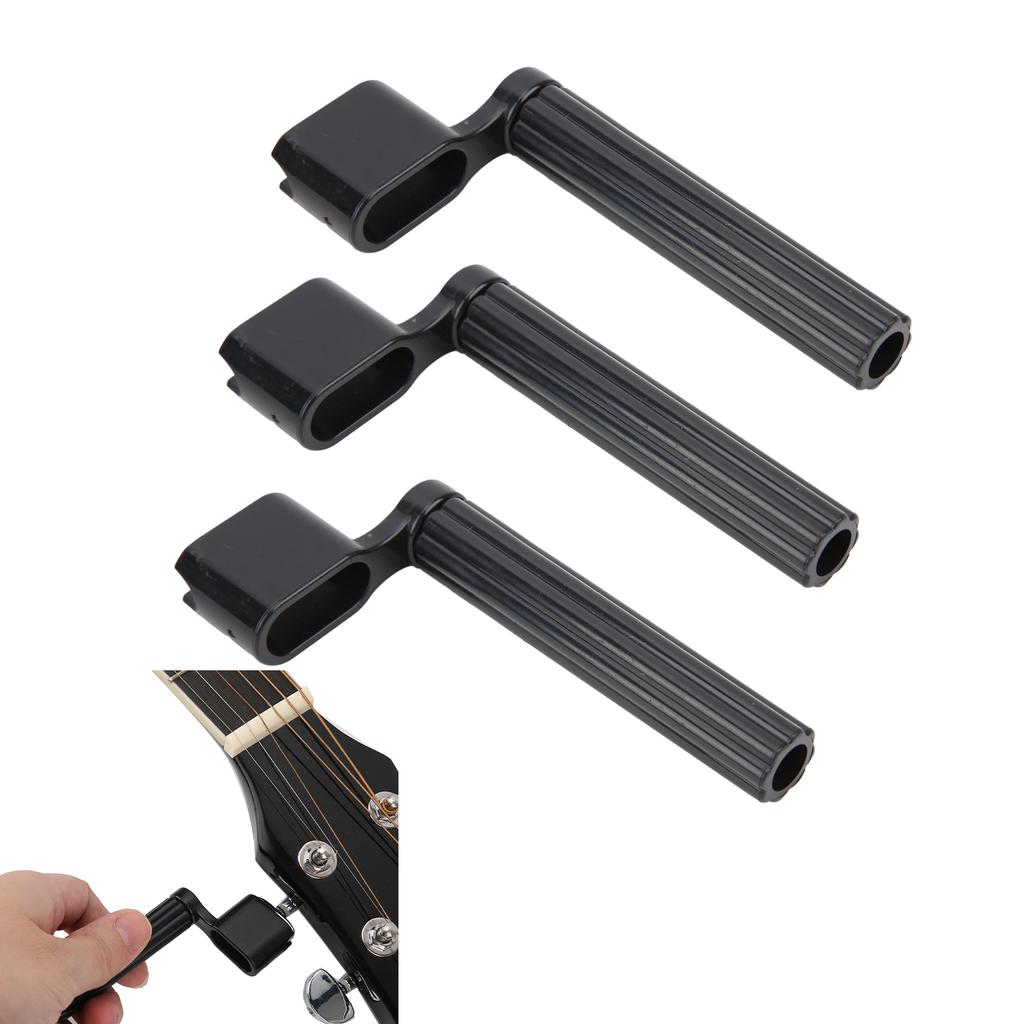 3Pcs Guitar String Winder Pin Peg Puller Tool Accessory Set Kit for Electric Acoustic UkuleleBlack