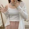 2025 Casual Korean Style Cardigan Women Sweater Long Sleeve Knitted Thin Elegant Jackets Autumn Solid Color Top Knitwear Coats Clothing