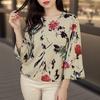 ZANZEA Women Casual Round Neck Summer 3/4 Sleeve Print Blouse
