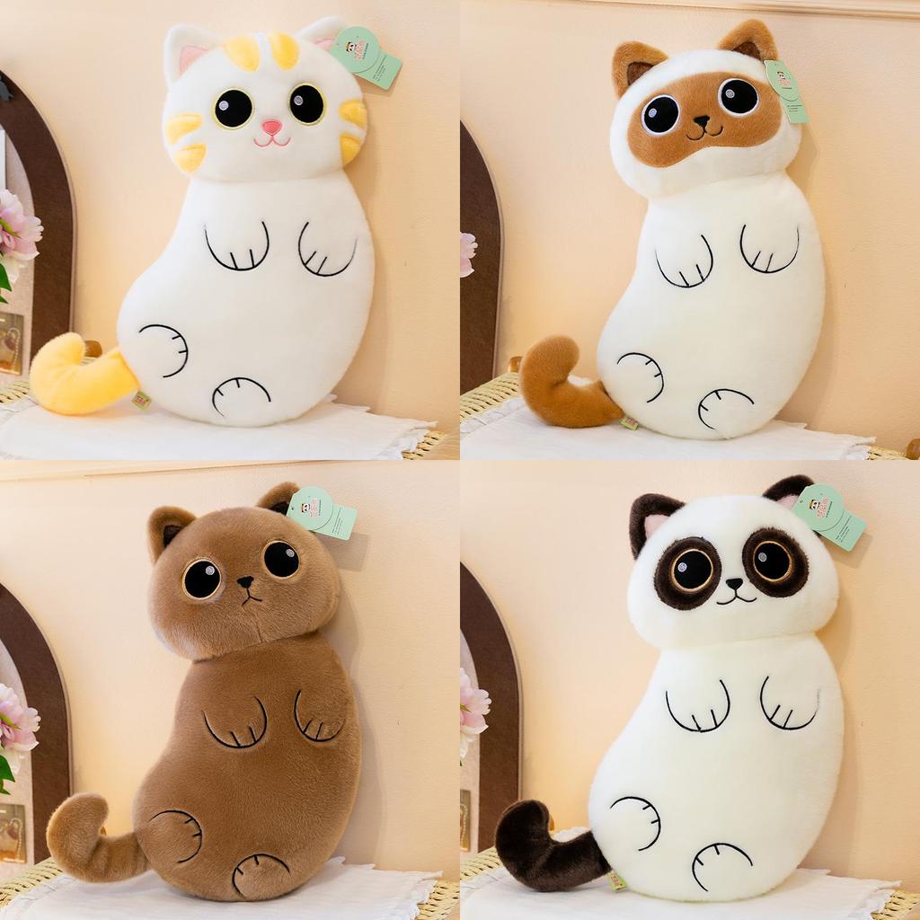 Cute Siamese Cat Plush Pillow With Pp Cotton Filled Soft Toy For Kid And Teens
