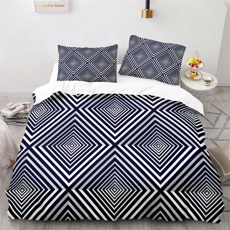 Spiral Swirl Bedding Set Psychedelic Bohemian Stylish Trippy Pattern Comforter Cover King Queen Mandala Geometric Duvet Cover