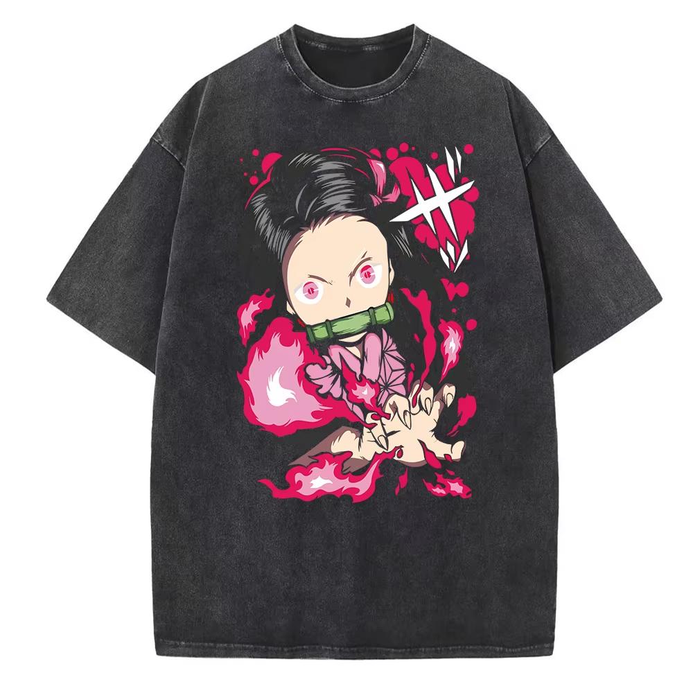 2026 New Yokohamastyle Anime Demon Slayer Character Kamado Tidous Waterwashed Tshirt
