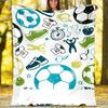 Soccer Theme Printed Blanket - Perfect for Couch, Bed, Travel & Outdoor Use | Machine Washable, Cozy & Durable.