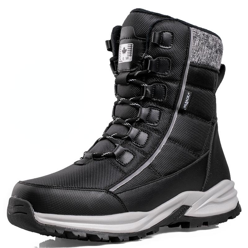 Winter Mens Short Boots Plus Plush Warm Waterproof Anti-skid Snow Boots Outdoor Casual Sports Skateboard Shoes for Men