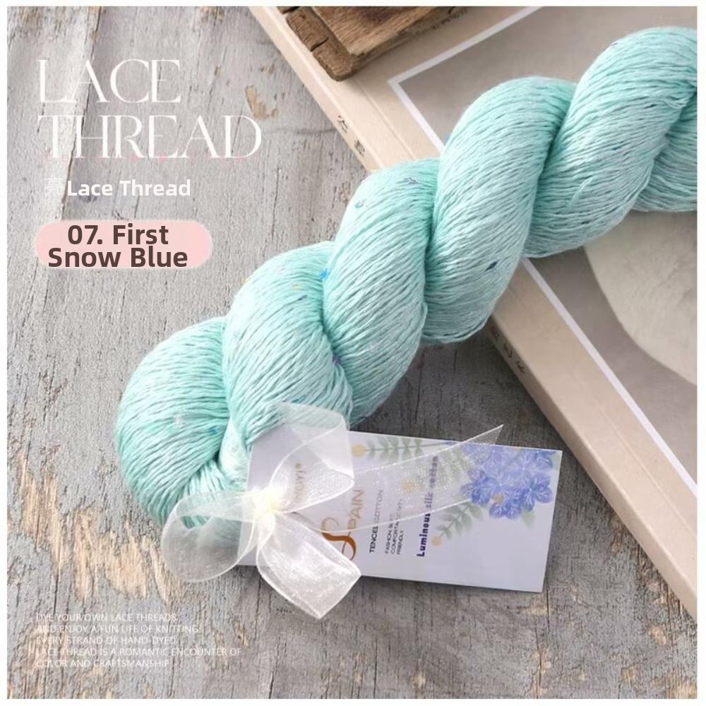New 100g Weight Tencel Yarn Soft Texture Silk-like Solid Sequins Cotton Yarn Summer Lace Warm Feel Knitting Thread Hand Knitting