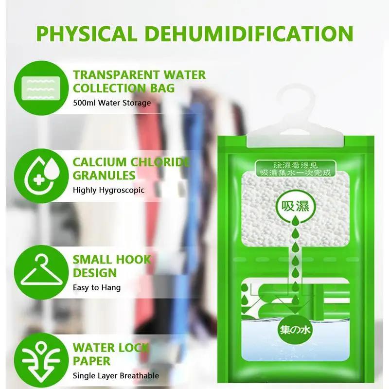 10Pcs Hangable Wardrobe Moldproof Moisture Proof Dehumidification Bag Moisture Absorbing Bag Closet Dehumidizer Eco Friendly NEW