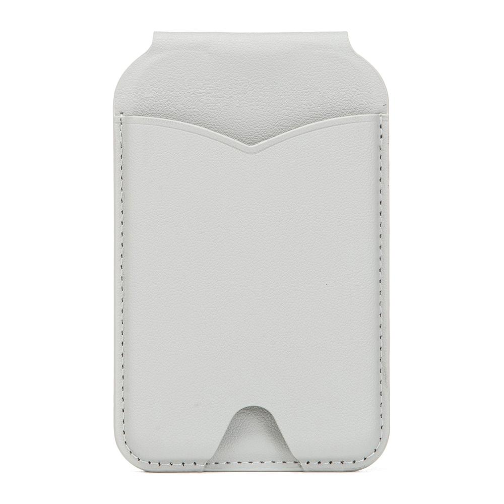 

Leather Hinge Mirror Kickstands for Cell Phone Back Magnetic Card Holder Multi-Function Adjustable Angle Light Grey