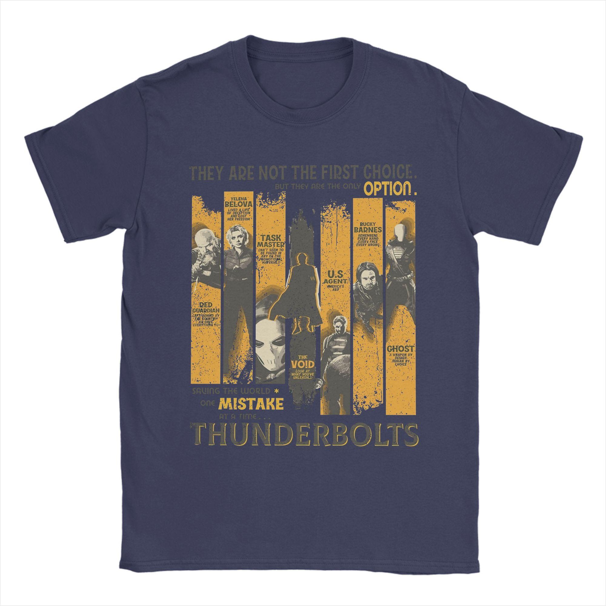 

Thunderbolts T Shirt Men 100% Cotton Funny T-Shirts Round Neck Tees Short Sleeve Clothes Gift Idea 3XL