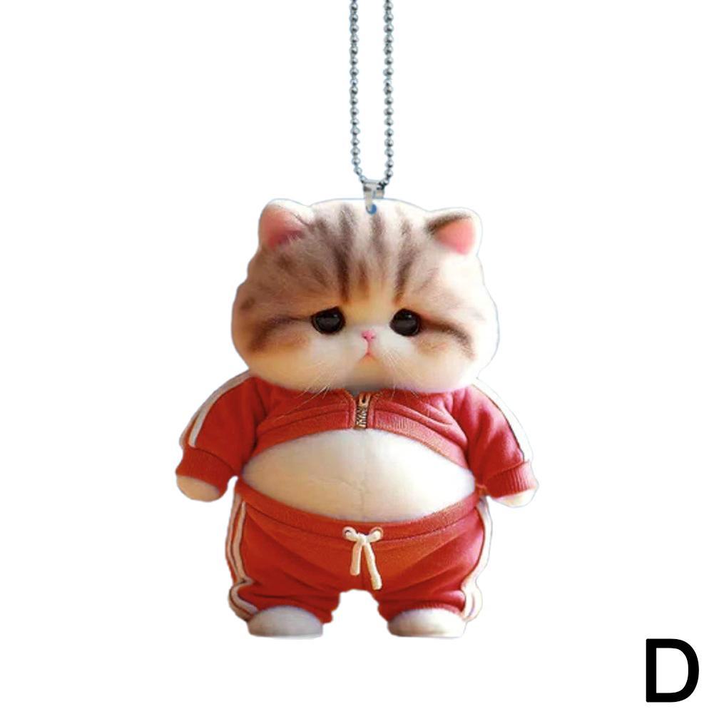 Nowy Akrylowy Płaski Wisiorek Kot Brzuchaty Ozdoby Wiszące Akrylowa Ozdoba Kot Akcesoria do Wnętrza Pojazdu Dekoracja Samochodowa