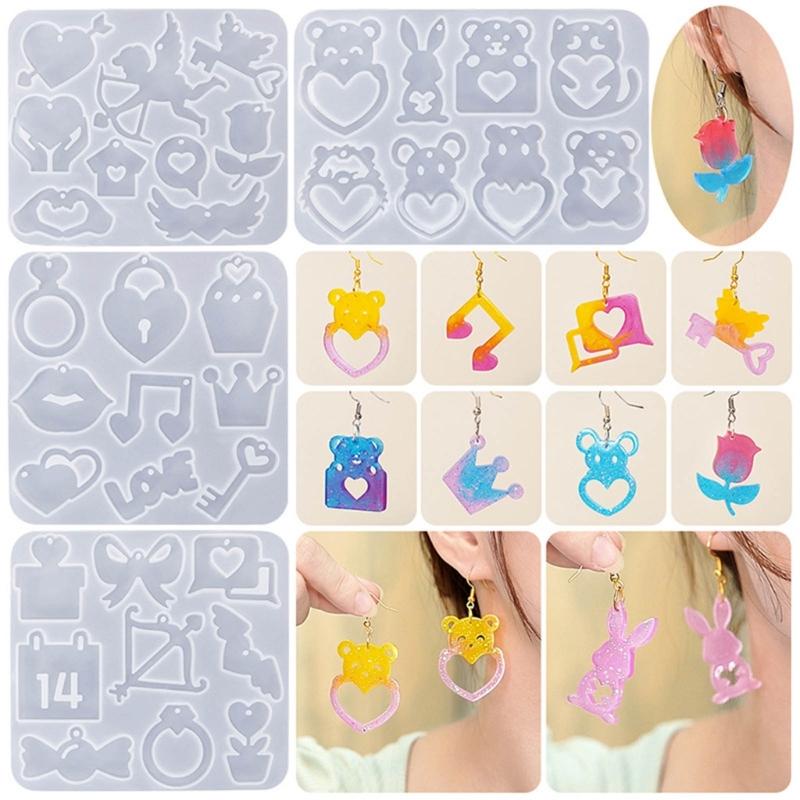 Versatile Resin Casting Mold DIY Earrings Pendant Mold Valentine's Day Epoxy Molds Perfect for Creating Jewelry Earrings