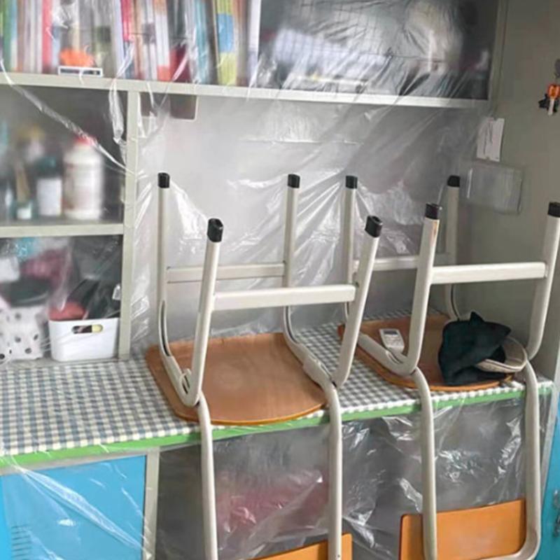 1Roll Pre-Taped Masking Film Blue Plastic Sheeting Automotive Washi Tape No Residue Painters Plastic Drop Cloth For Painting