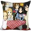 New Arrival K-ON! Anime Girl Pillow Case For Home Decorative Pillows Cover Square Zippered Satin Fabric PillowCases 40X40,45X45