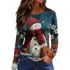 Womens's Fashion Casual Halloween Print V-neck Mid Length Pocket 3/4 Sleeve Top